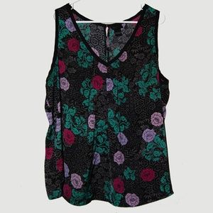 Torrid - Black Floral Sleeveless Blouse / Tank Top